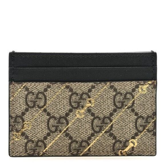 Gucci Black and Gold Card Holder - Picture 1 of 8